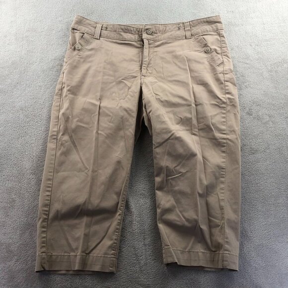 Riders By Lee Womens Capri Pants Size 16M Beige Cropped Casual Classic Stretch - Picture 13 of 14